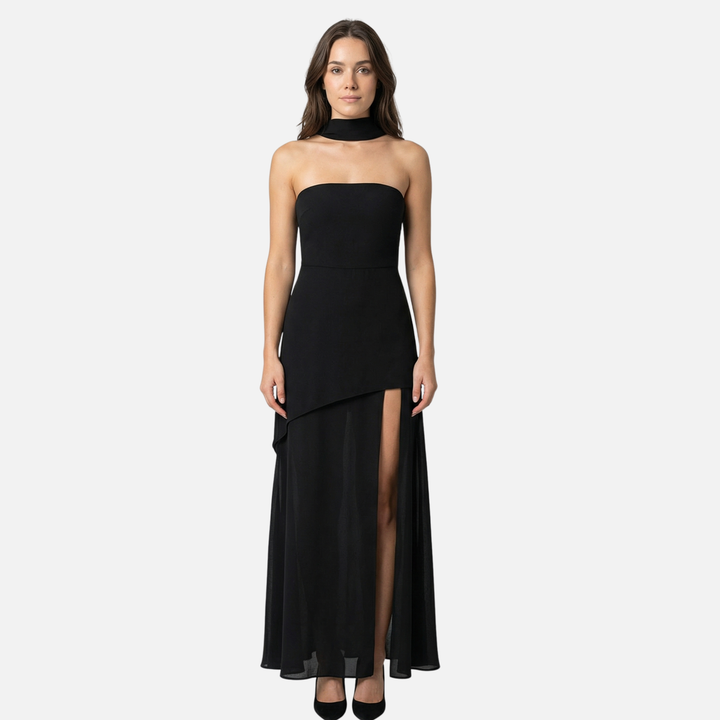 Flowing Maxi Dress with Layered Hem for Women