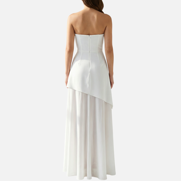 Flowing Maxi Dress with Layered Hem for Women