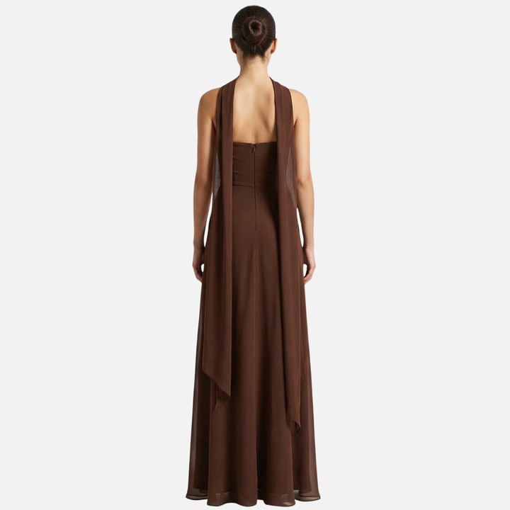 Flowing Maxi Dress with Layered Hem for Women