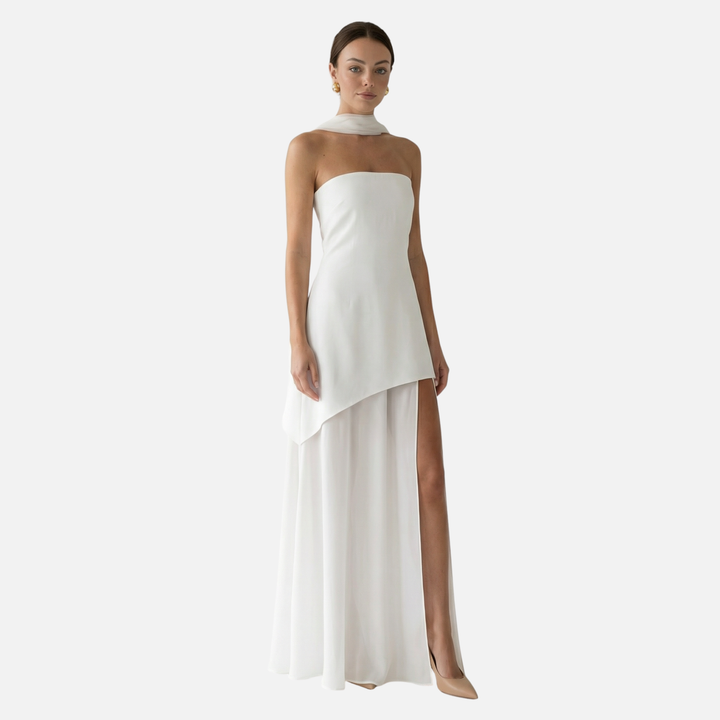 Flowing Maxi Dress with Layered Hem for Women