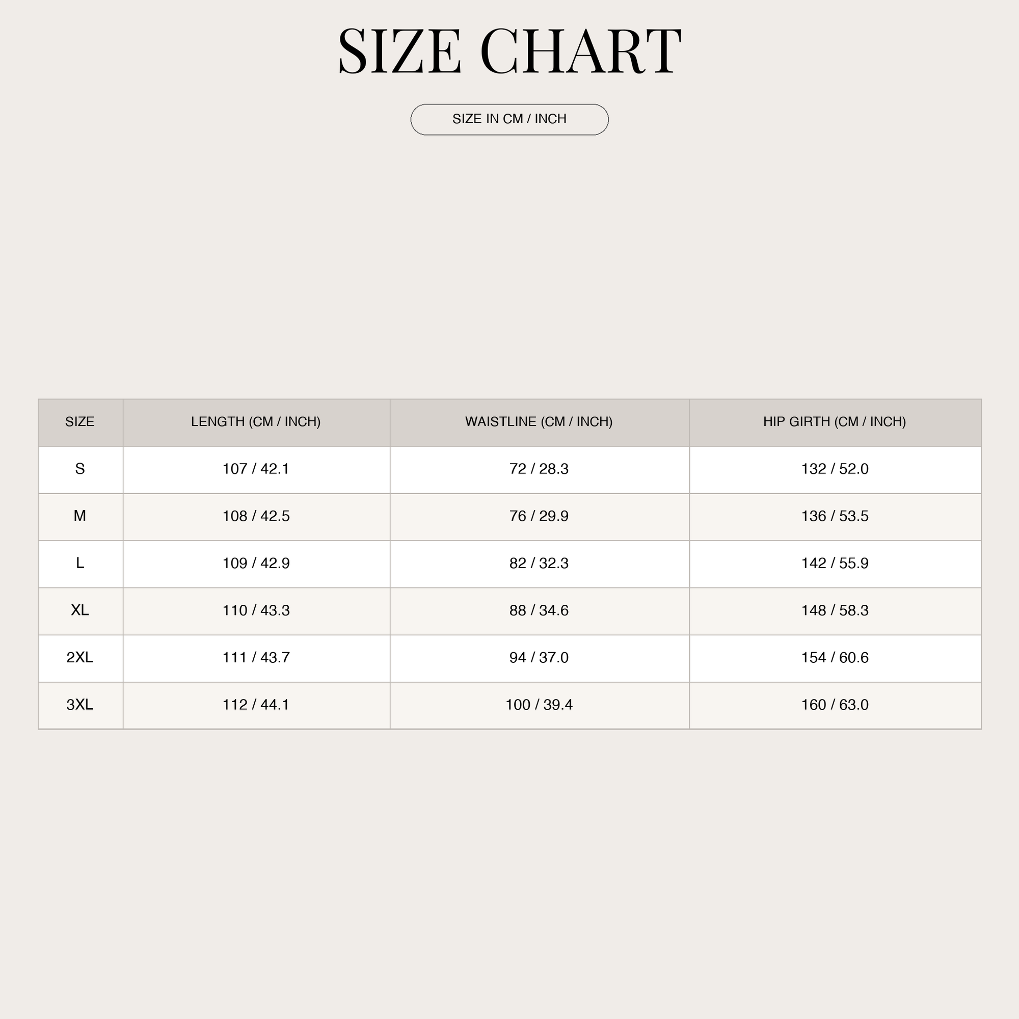 Size Chart