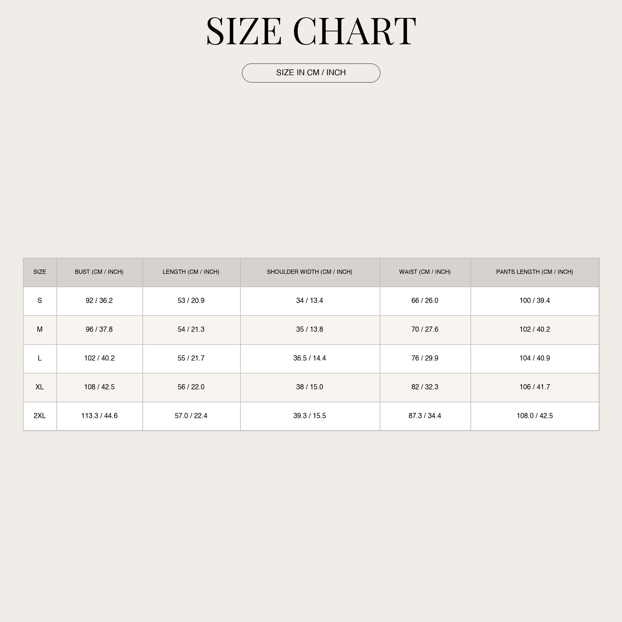 Size Chart