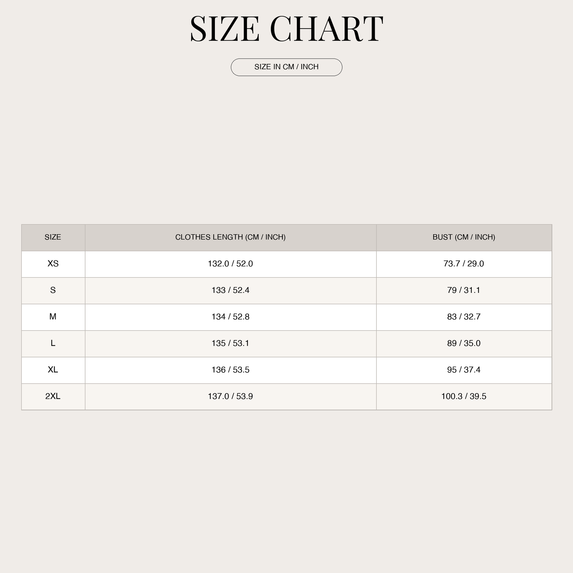 Size Chart