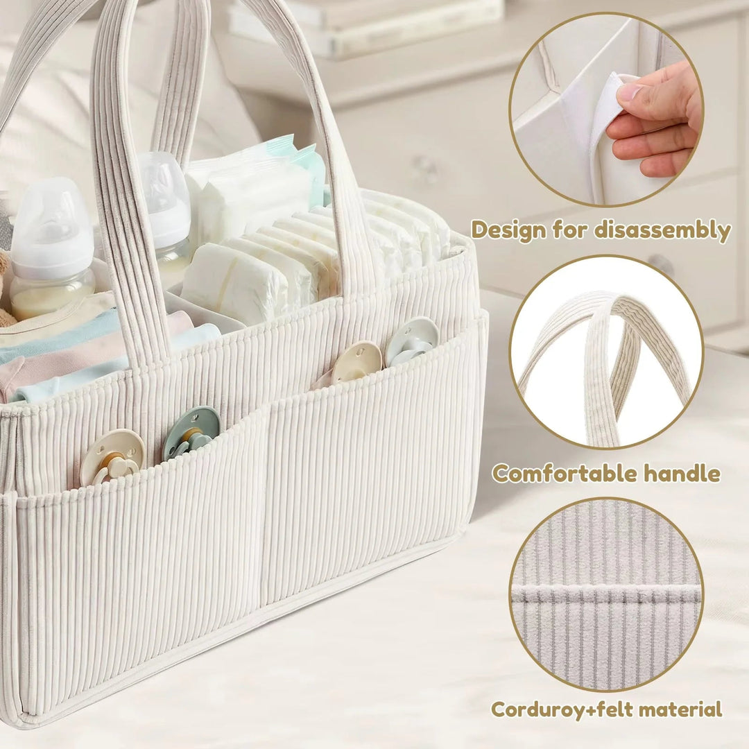 Foldable Baby Organizer – With Adjustable Compartments for Diaper Accessories Organization 3