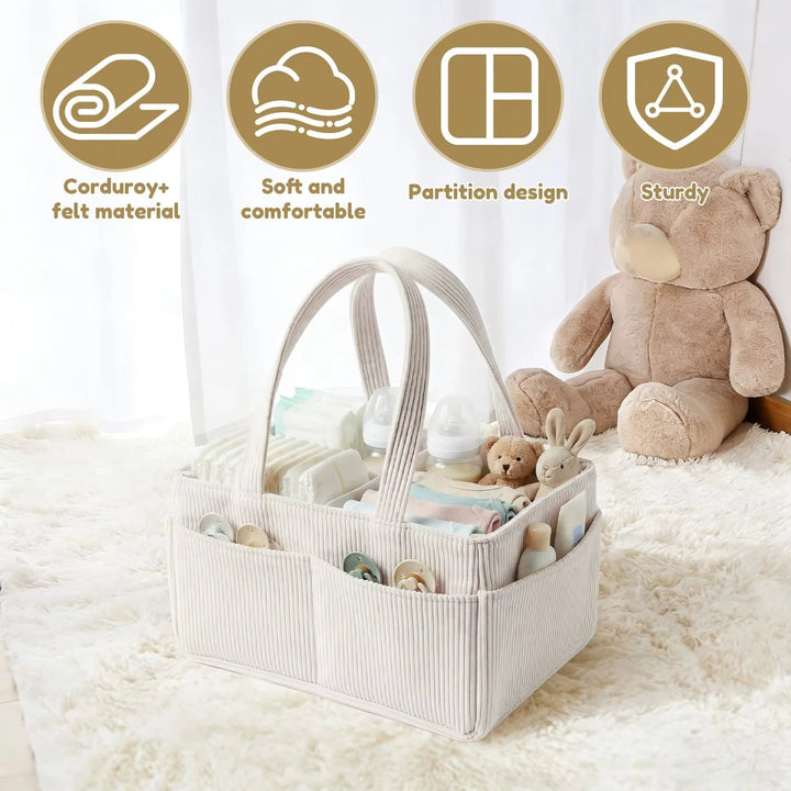 Foldable Diaper Caddy Organizer – Adjustable Compartments for Baby Accessories 2
