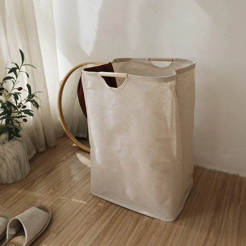 Foldable Laundry Storage Basket – Japanese Design Made from Cotton-Linen 2