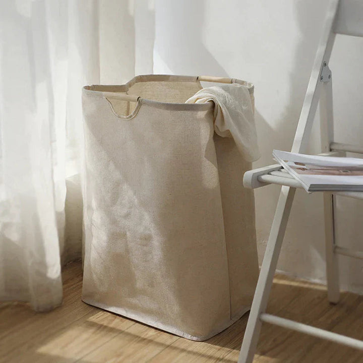 Foldable Laundry Storage Basket – Japanese Design Made from Cotton-Linen 3