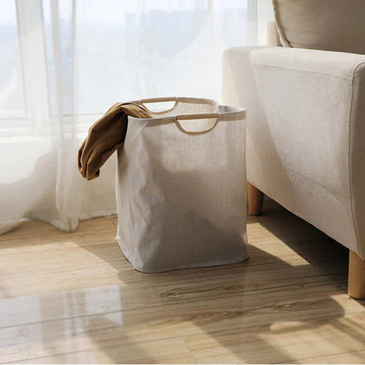 Foldable Laundry Storage Basket – Japanese Design Made from Cotton-Linen 4