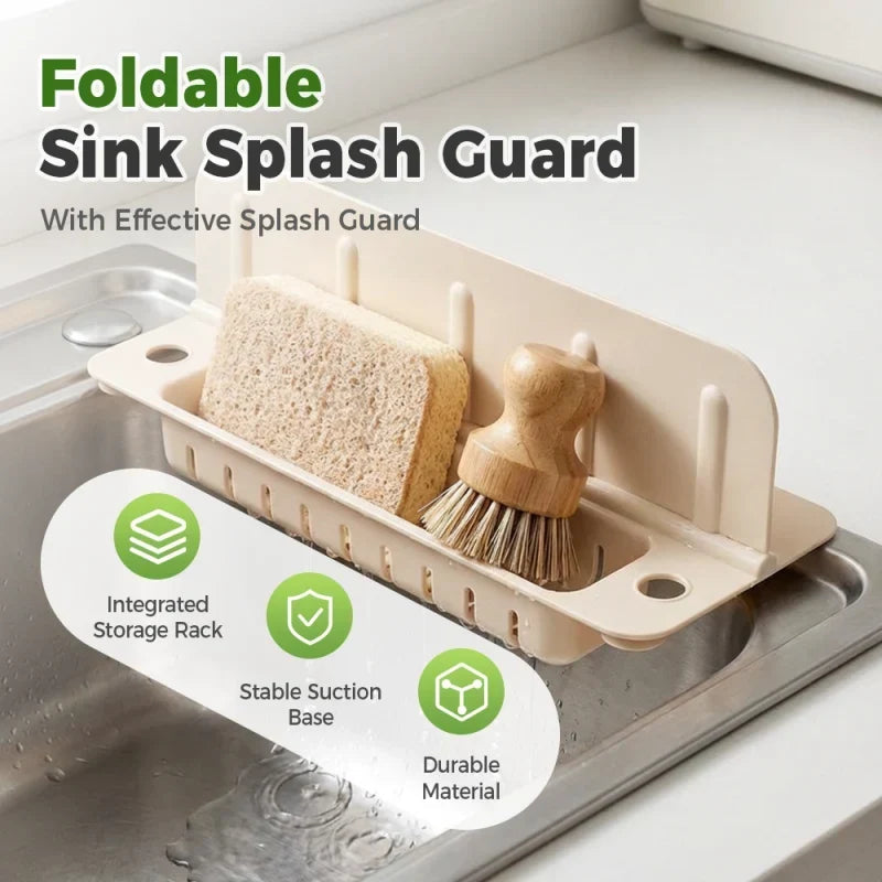 Foldable Sink Splash Guard – With Storage Tray 2