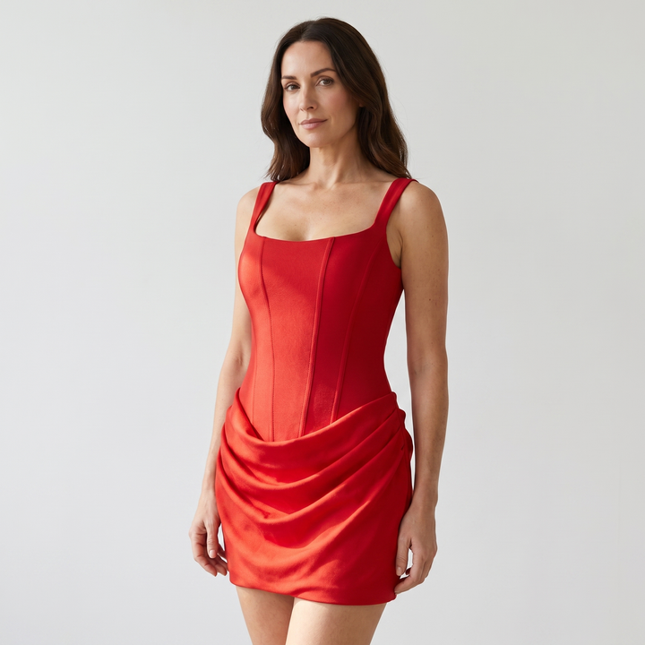 Womens_Form_Fitting_Mini_Dress_Bustier_Bodice_and_Gathered_Skirt_6