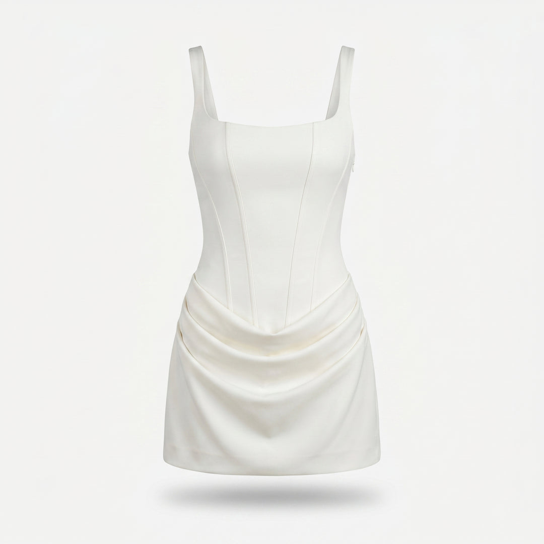 Womens_Form_Fitting_Mini_Dress_Bustier_Bodice_and_Gathered_Skirt_1