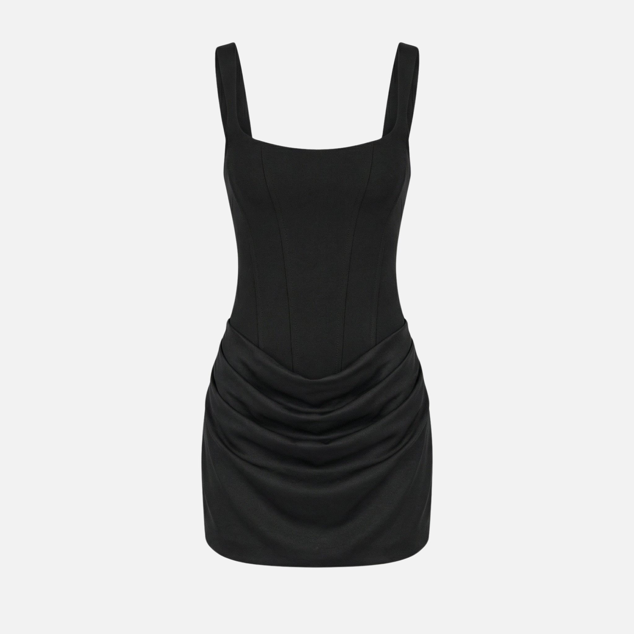 Form-Fitting Mini Dress – Bustier Bodice, Gathered Skirt for Women – Cecole