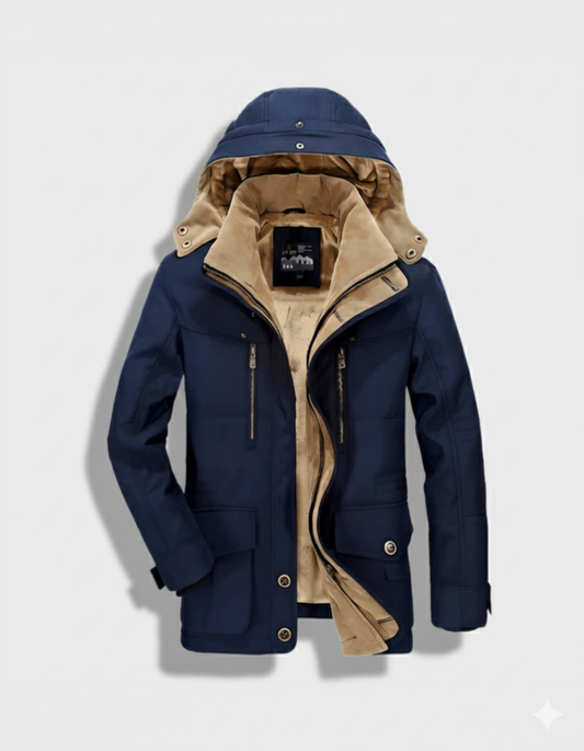 Cecole | Men’s Thick Winter Coat with Hood and Deep Pockets