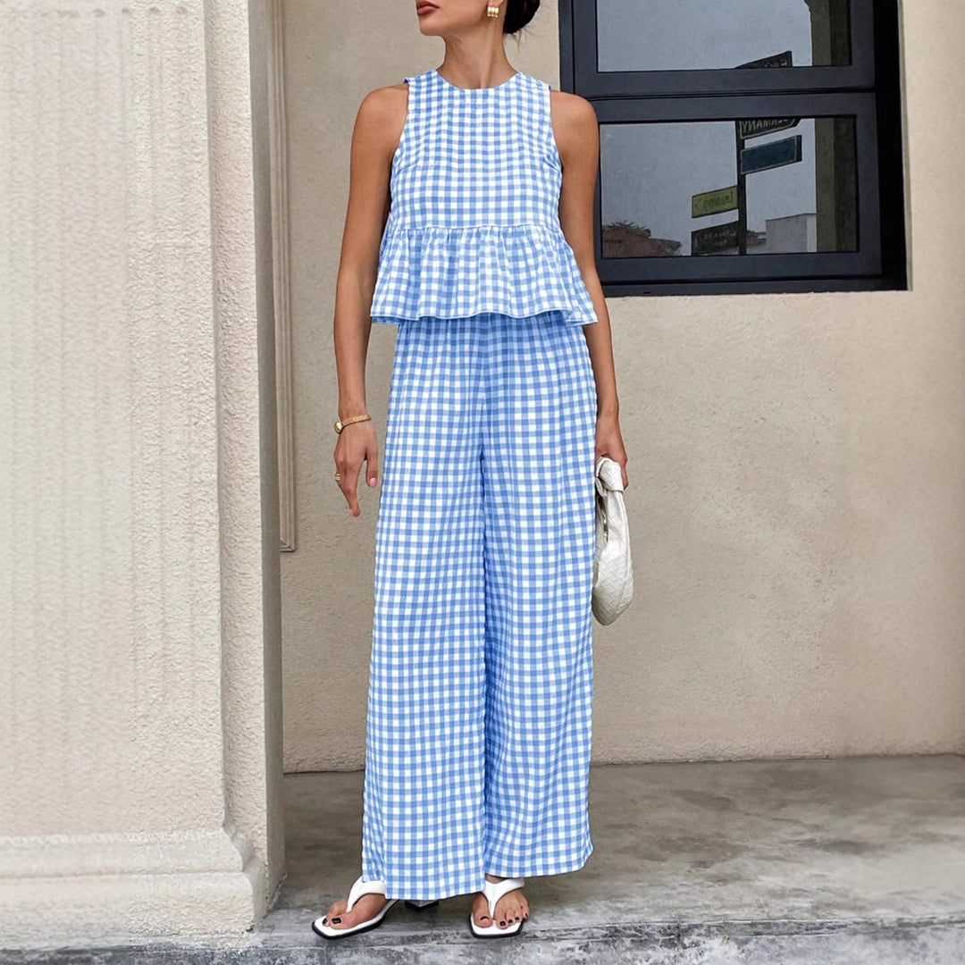Gingham_Sleeveless_Peplum_Top_and_Wide_Leg_Pants_Set_for_Women_luhvia_2.jpg
