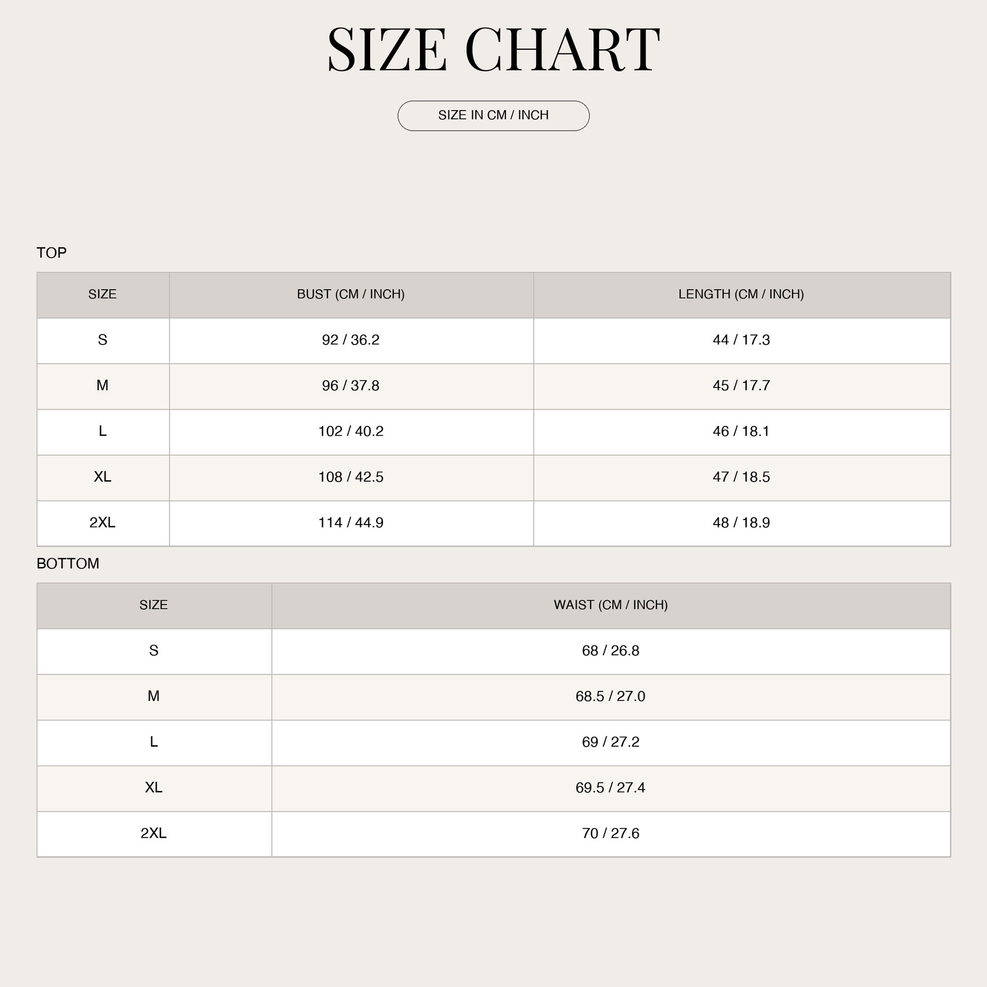 Size Chart
