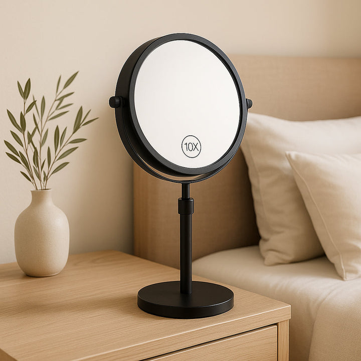 Height-Adjustable Makeup Mirror – LED Light with 10x Magnification 1
