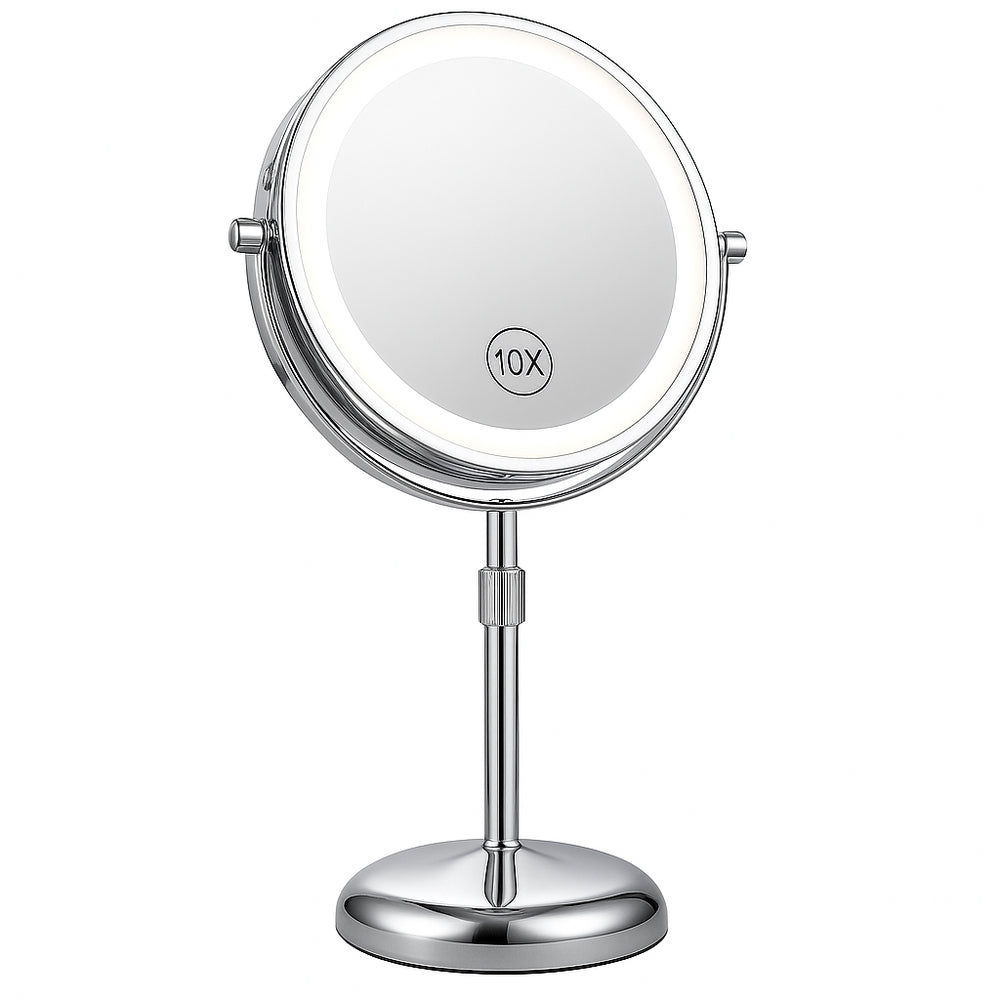Height-Adjustable Makeup Mirror – LED Light with 10x Magnification 3
