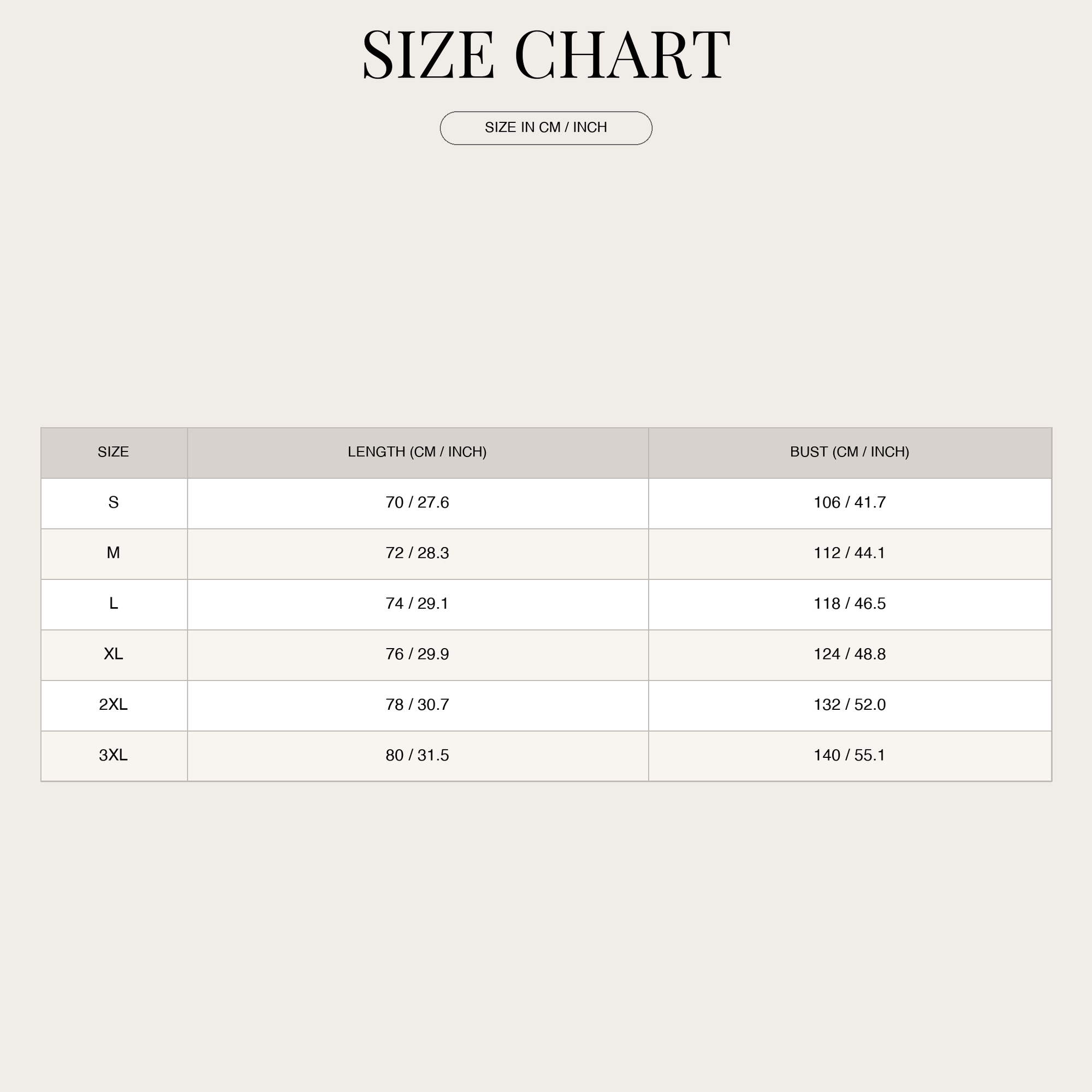 Size Chart