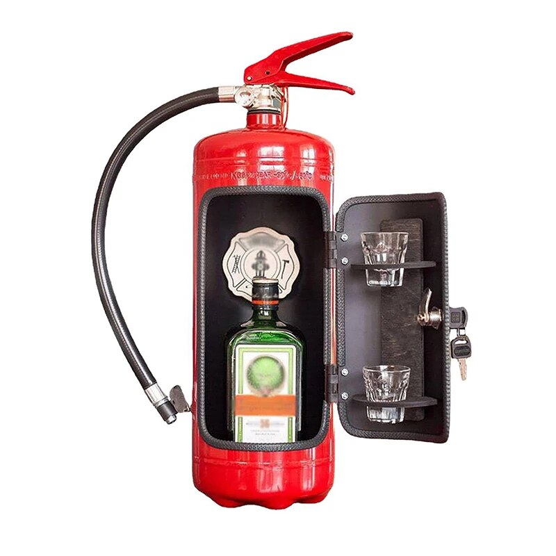 Hidden Mini-Bar Bottle Holder – Fire Extinguisher-Shape with Secret Storage Space for Drinks 3