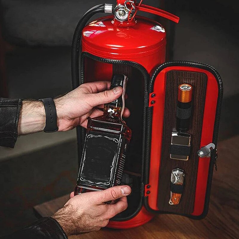 Hidden Mini-Bar Bottle Holder – Fire Extinguisher-Shape with Secret Storage Space for Drinks 4
