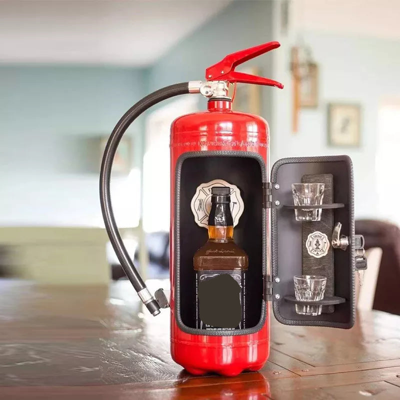 Hidden Mini-Bar Bottle Holder – Fire Extinguisher-Shape with Secret Storage Space for Drinks 5