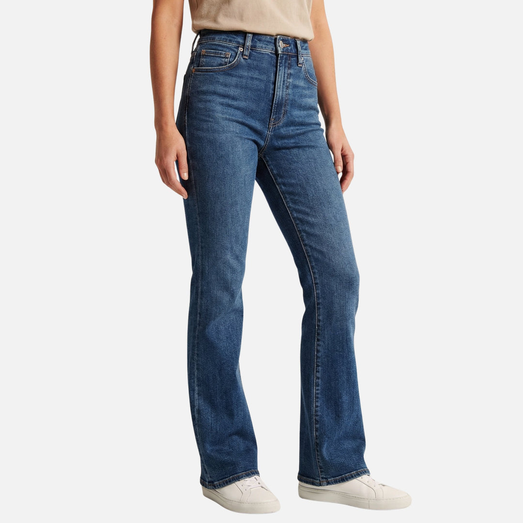 High-Rise Flared Denim Jeans for Women
