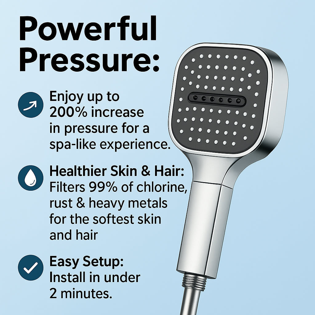 High Pressure Shower Head – With Turbo-Boost and Filtration for Strong Water Pressure and Healthier Skin 2