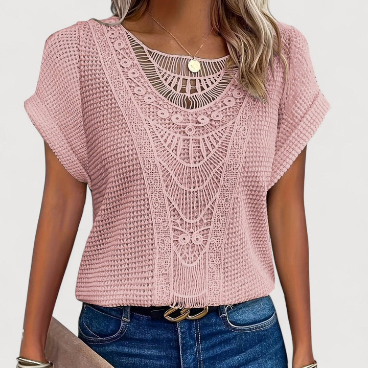Summer_T_Shirt_with_Crochet_Lace_Panel_Waffle_Knit_Top_for_Women_10
