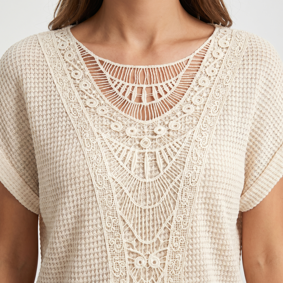 Summer_T_Shirt_with_Crochet_Lace_Panel_Waffle_Knit_Top_for_Women_7
