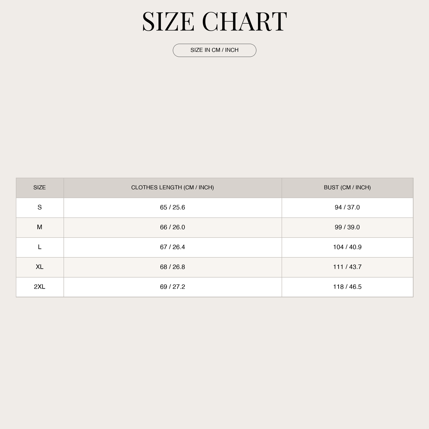 Women's Summer T-Shirt with Crochet Lace Panel size chart