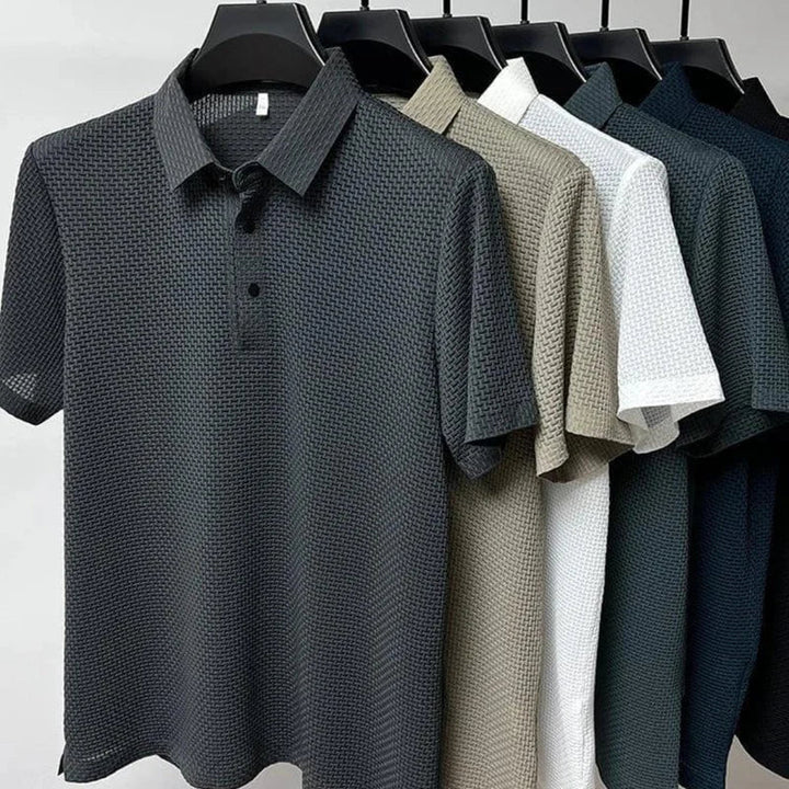 Honeycomb_Knit_Short_Sleeve_Collared_Shirt_for_Men_1