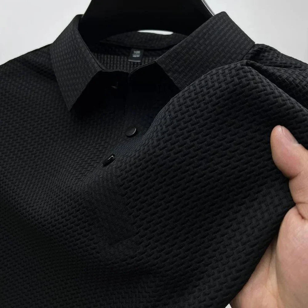 Honeycomb_Knit_Short_Sleeve_Collared_Shirt_for_Men_2