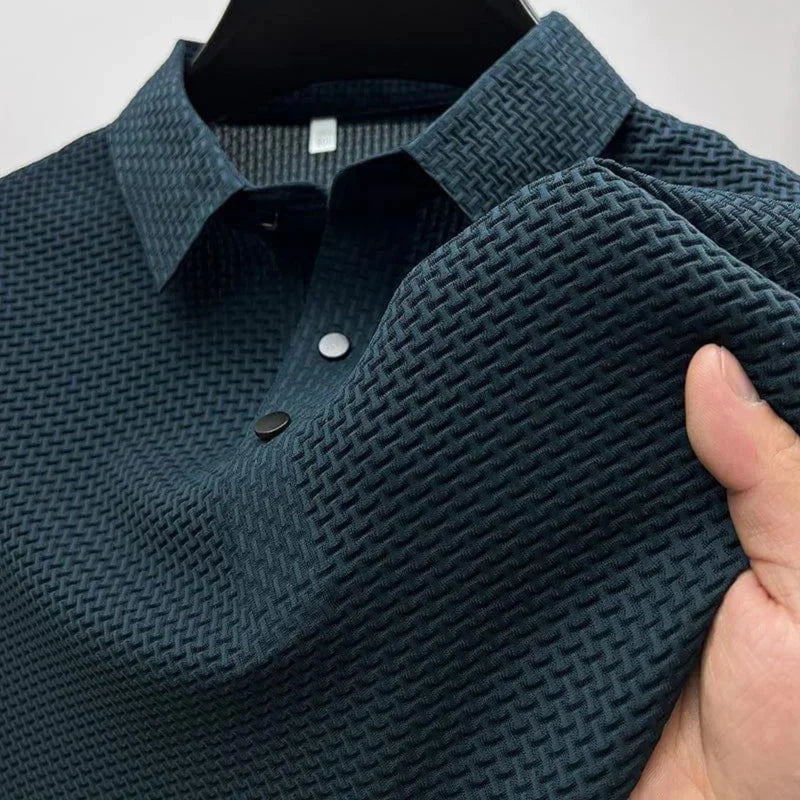 Honeycomb_Knit_Short_Sleeve_Collared_Shirt_for_Men_3