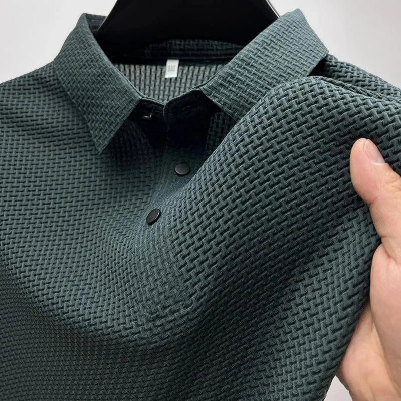 Honeycomb_Knit_Short_Sleeve_Collared_Shirt_for_Men_4