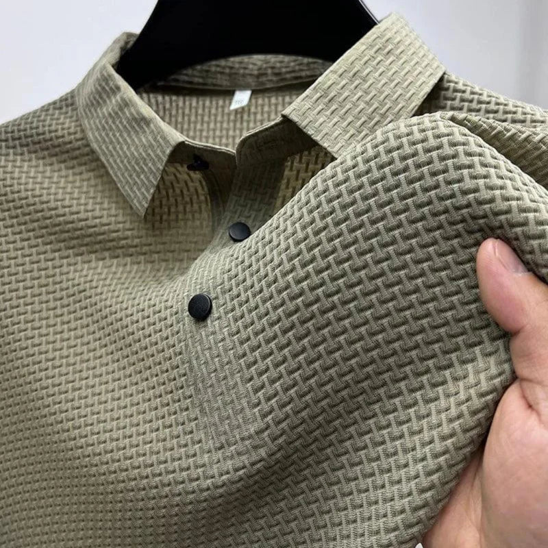 Honeycomb_Knit_Short_Sleeve_Collared_Shirt_for_Men_5