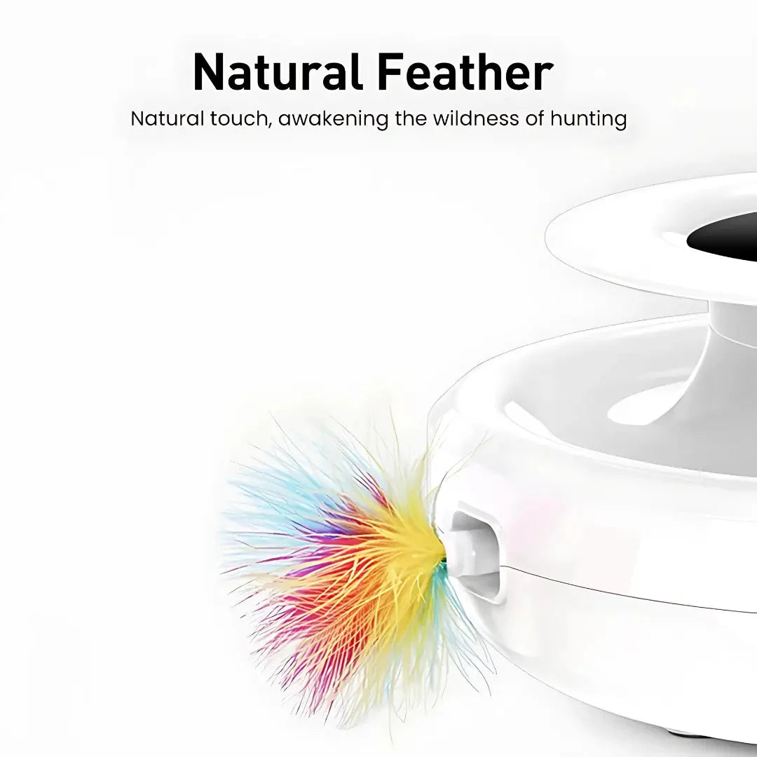 Interactive Cat Toy – Rotating Feather Wand with Ball and LED Light 6
