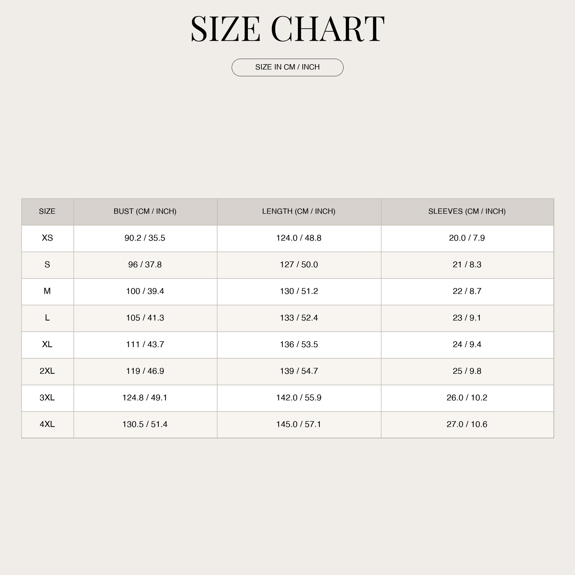Size Chart