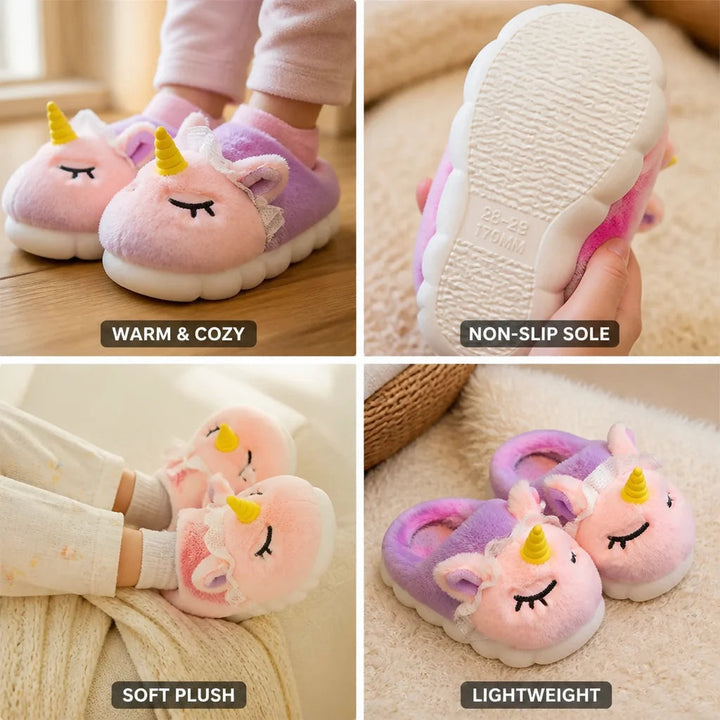 Kids Unicorn Slippers – Warm Plush House Shoes 2