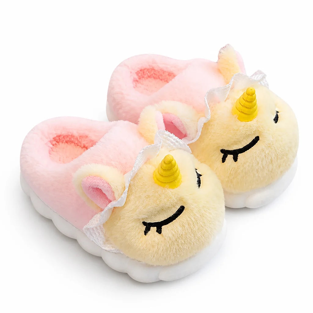 Kids Unicorn Slippers – Warm Plush House Shoes 6