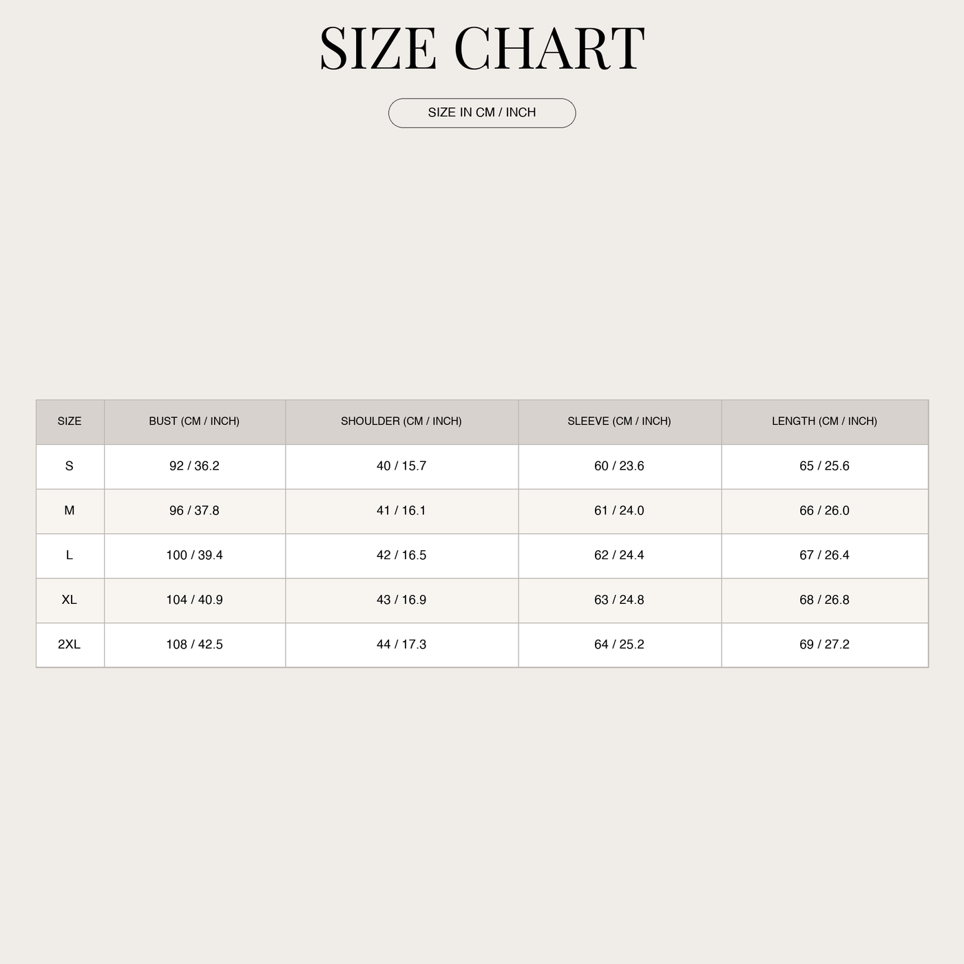 Women's Striped Knit Sweater – Oversized Fit Dropped Shoulders size chart