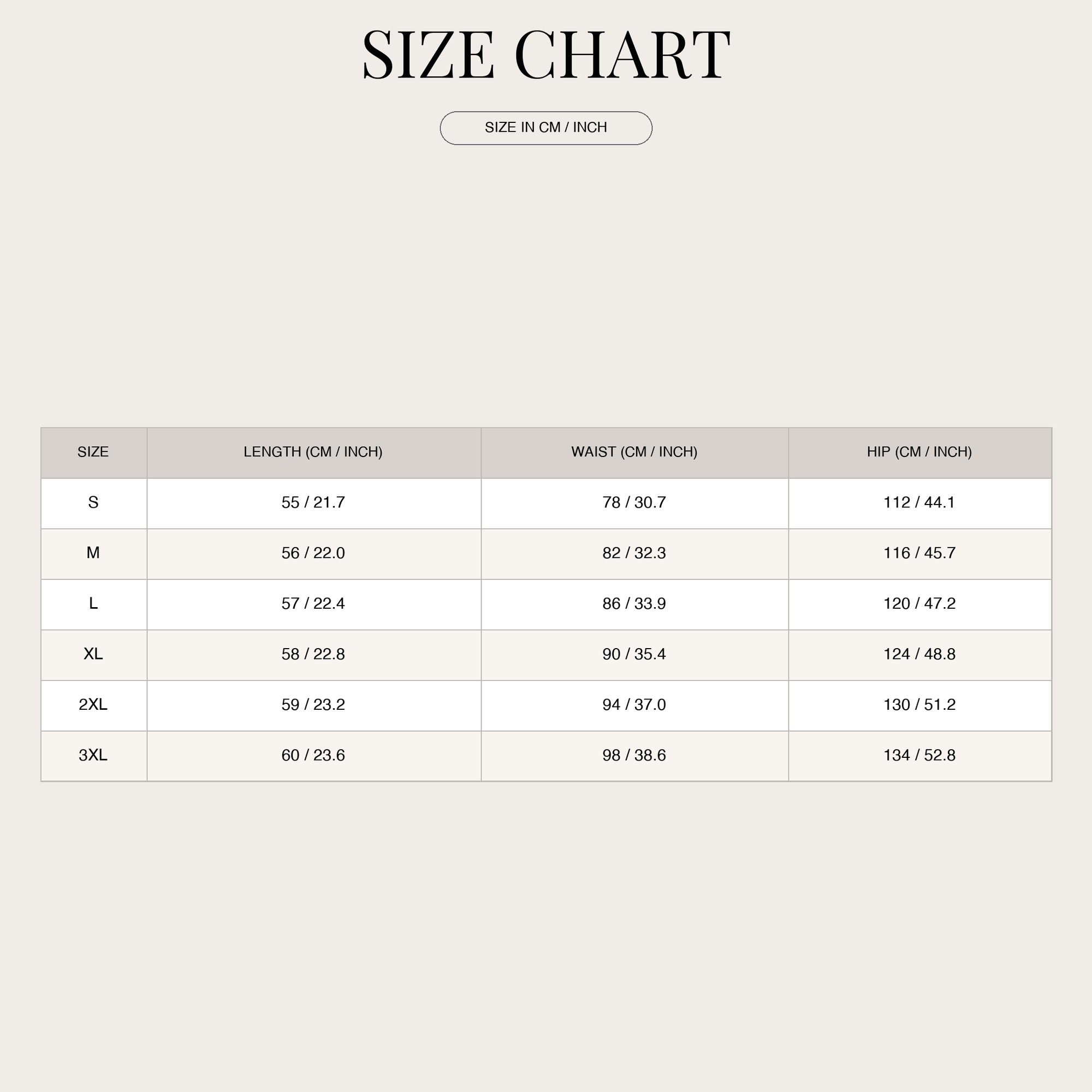 Size Chart