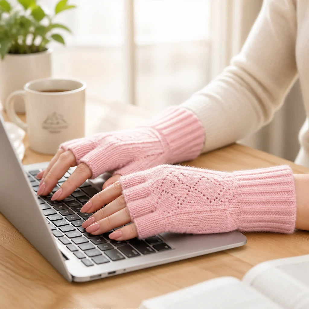 Knitted Fingerless Gloves – Soft Wrist Warmers 1