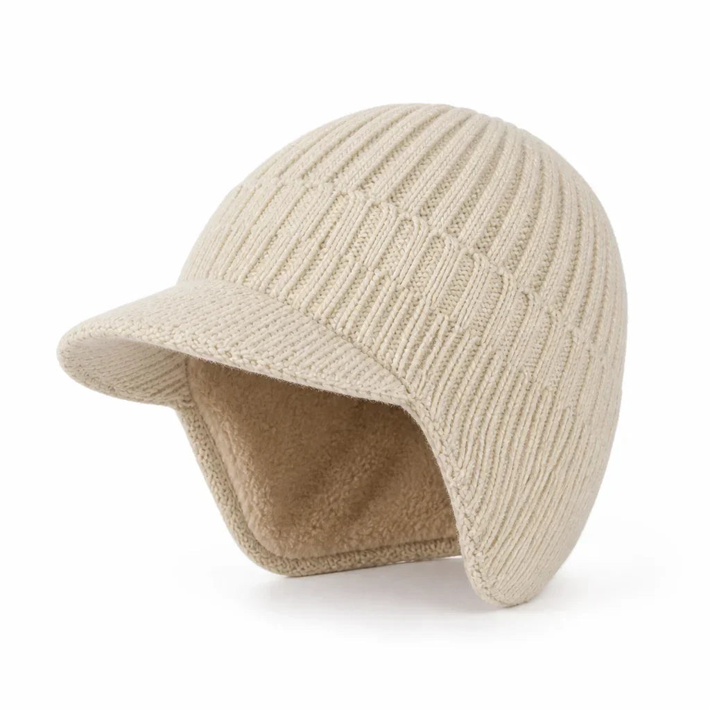 Knitted Lined Unisex Winter Hat – With Visor and Soft Fleece Lining 6