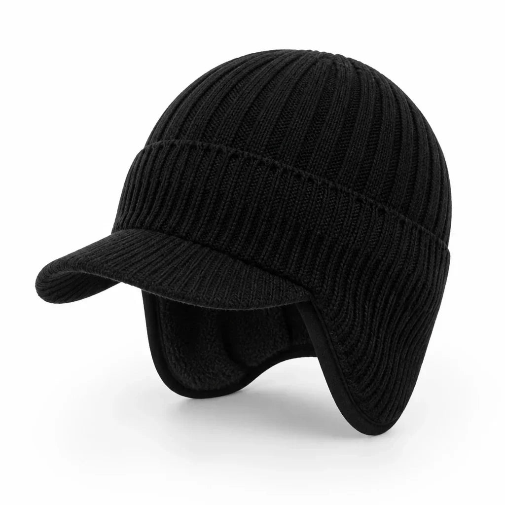 Knitted Lined Unisex Winter Hat – With Visor and Soft Fleece Lining 7