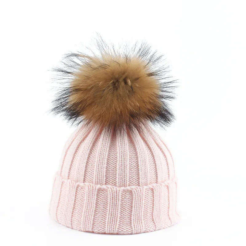 Bonnet à pompon tricoté – Bonnet d'hiver chaud avec pompon en peluche 9