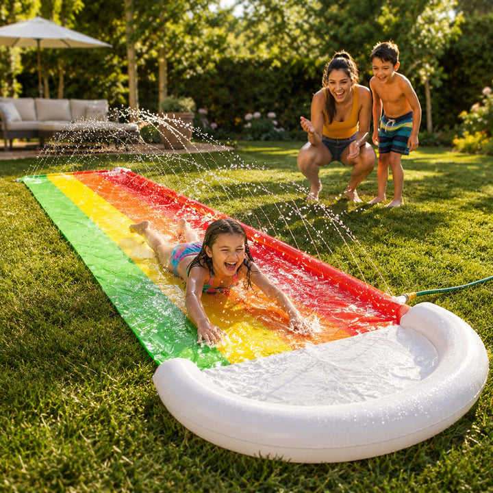 Large Garden Water Slide Play Mat for Children – With Spray Function 1