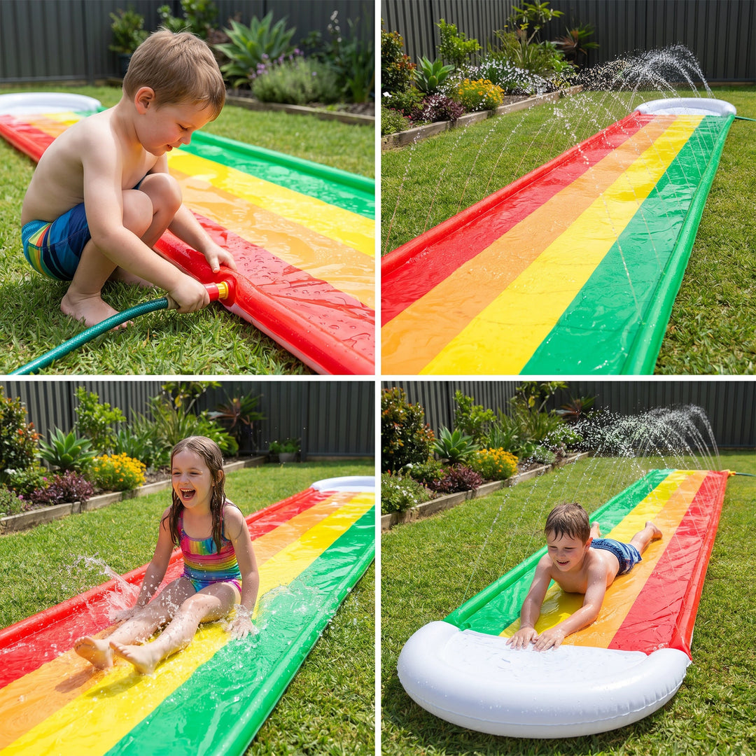 Large Garden Water Slide Play Mat for Children – With Spray Function 2