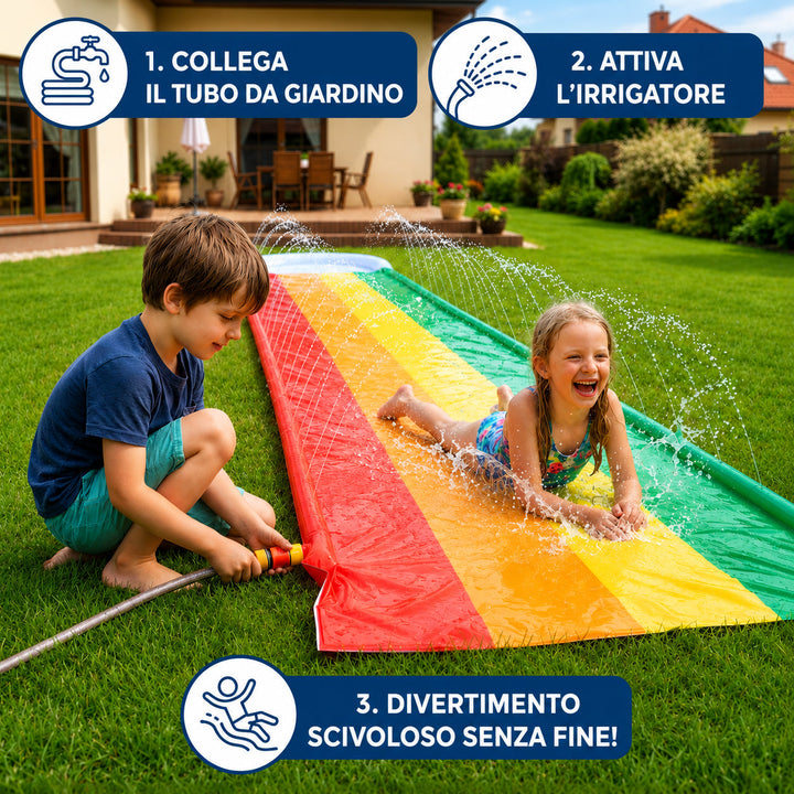 Large Garden Water Slide Play Mat for Children – With Spray Function 4