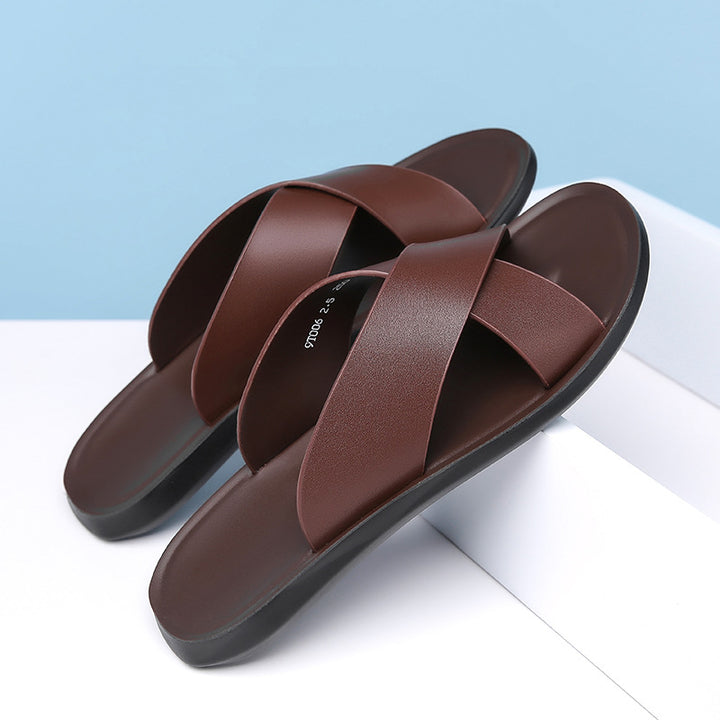 Leather_Cross_Strap_Open_Toe_Slide_Sandal_for_Men_1