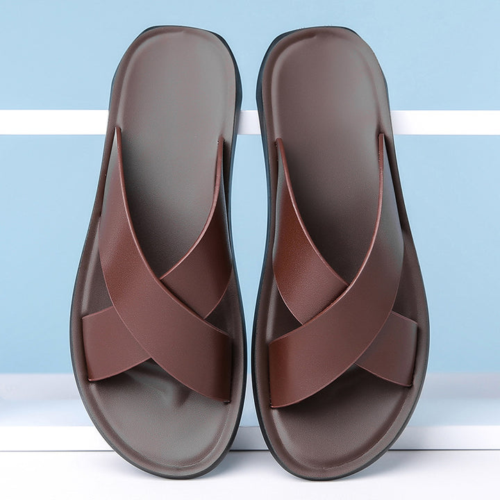 Leather_Cross_Strap_Open_Toe_Slide_Sandal_for_Men_2
